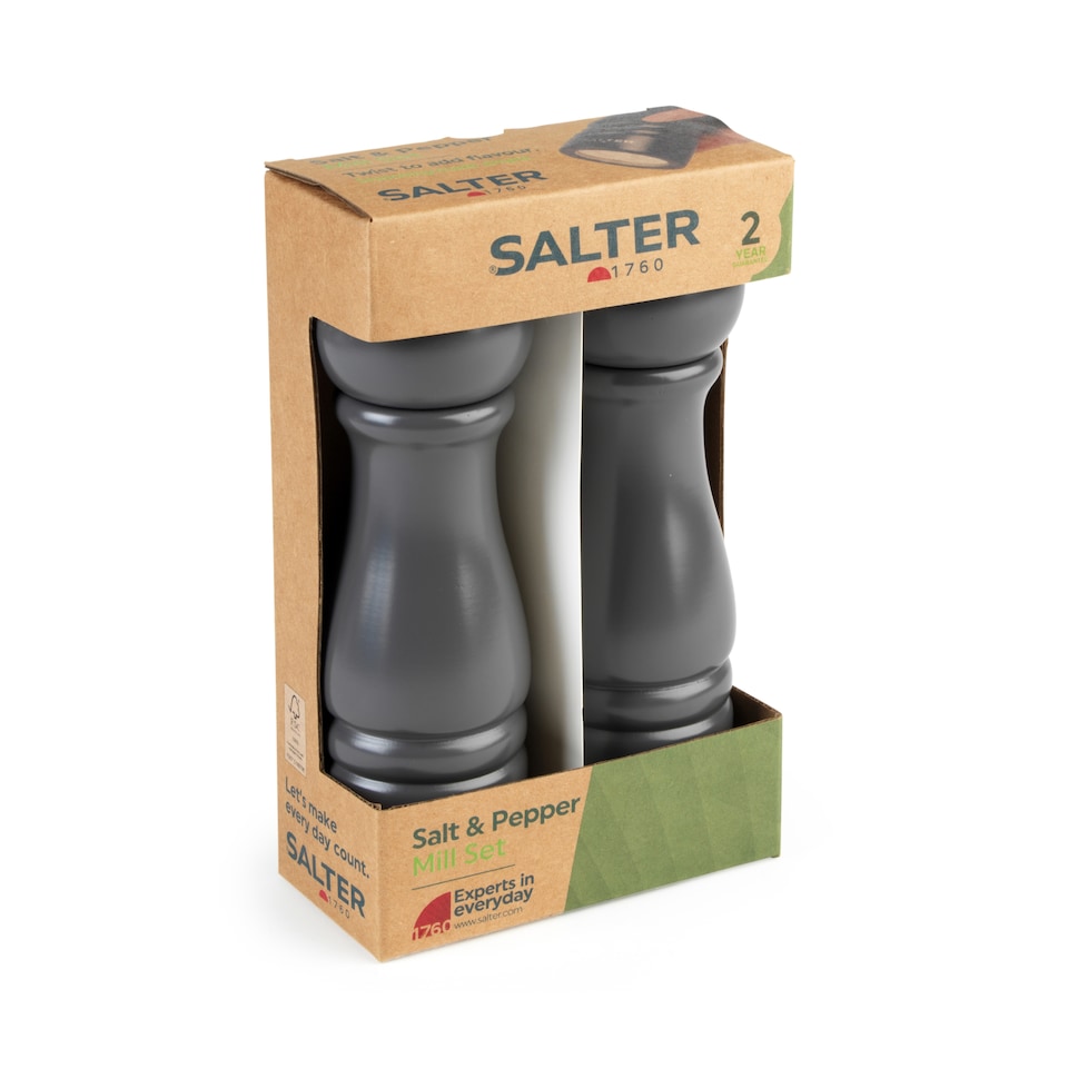 image 1 of Salter Charcoal Salt & Pepper Mill Set