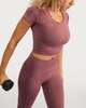 image 1 of F&F Active Seamfree Square Neck ports T-Shirt in Berry