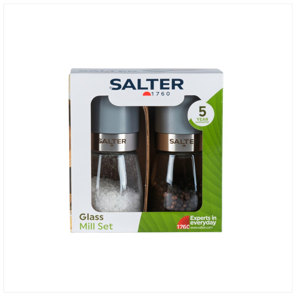image 1 of Salter Grey Glass Mill Set