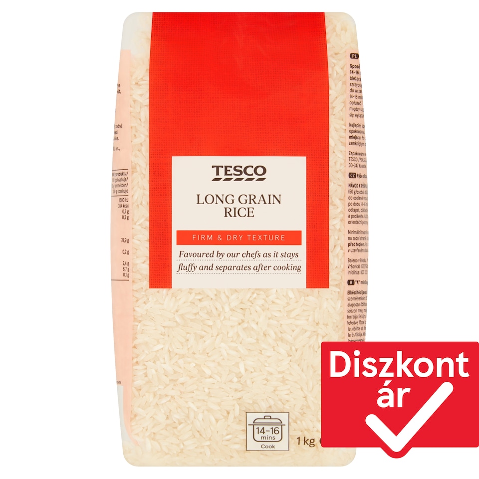 Tesco "A" minőségű, hosszú szemű rizs 1 kg
