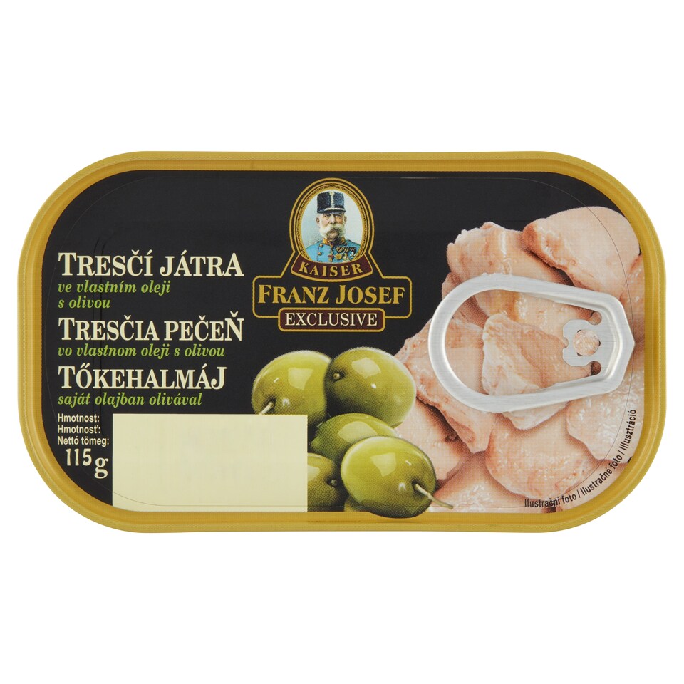 Franz Josef Kaiser Exclusive Tresčí játra ve vlastním oleji s olivou 115g