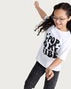 image 2 of F&F Girls Pure Cotton K-Pop Is My Vibe Slogan T-Shirt in White