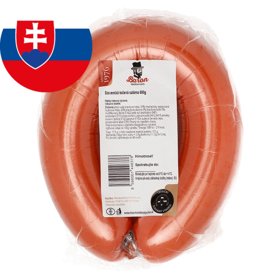Baron Slovenská točená saláma 650 g