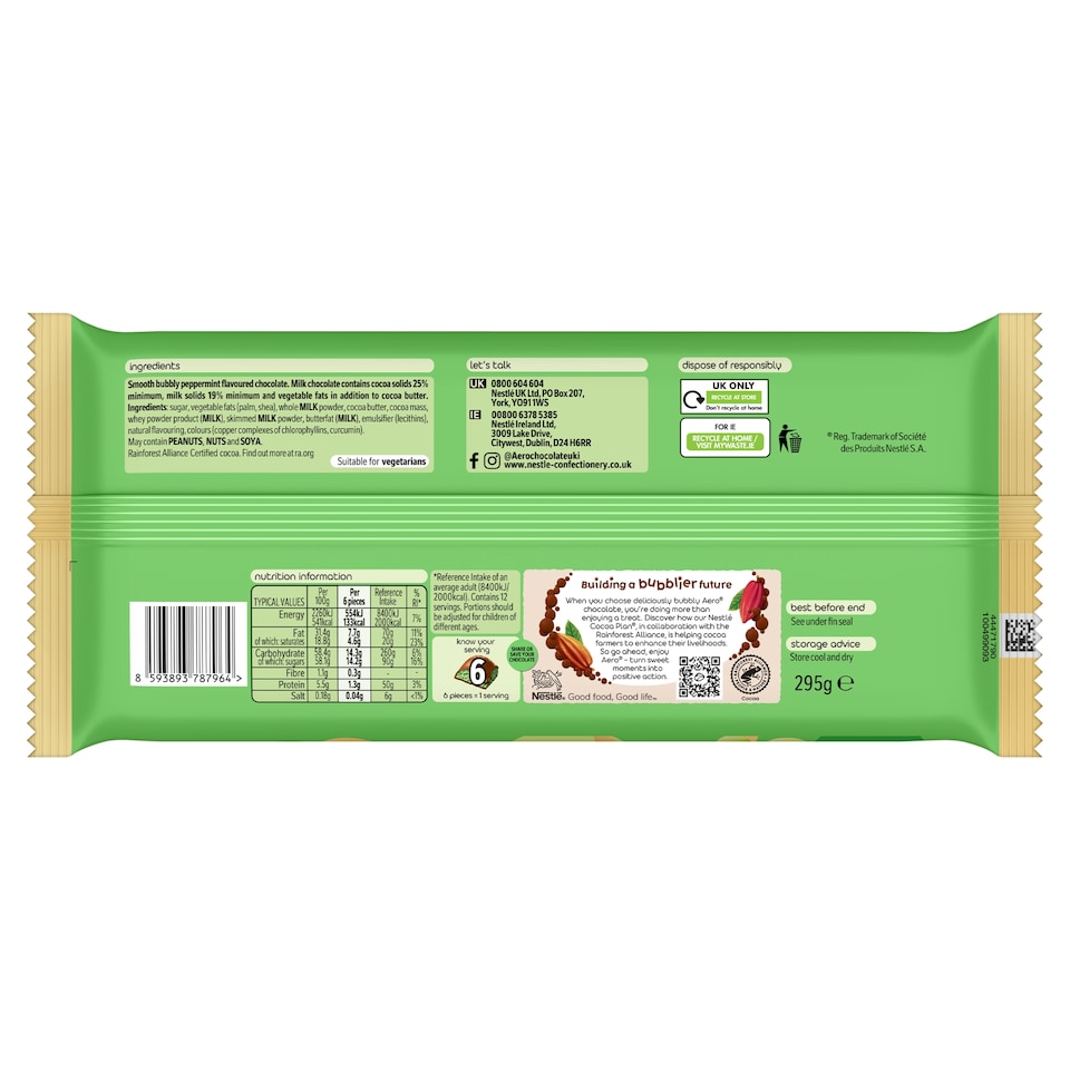 image 1 of Aero Peppermint Bar 295g