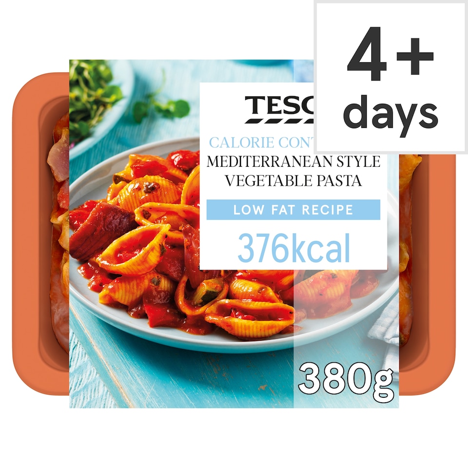 image 1 of Tesco Calorie Controlled Mediterranean Style Vegetable Pasta 380g 