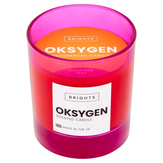 Wax Lyrical Bright Pink Candle Oksygen 190G Tesco Groceries