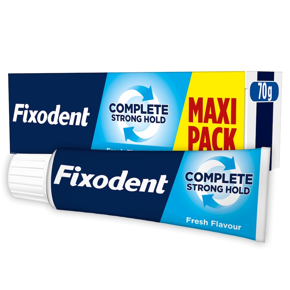 image 1 of Fixodent Complete Stronghold Denture Adhesive Cream Fresh Flavour 70g