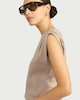 image 1 of F&F Pure Cotton Sleeveless Top in Mink