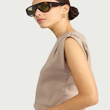 F&F Pure Cotton Sleeveless Top in Mink