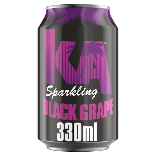 K.A. Sparkling Black Grape Soda Can 330Ml Tesco Groceries
