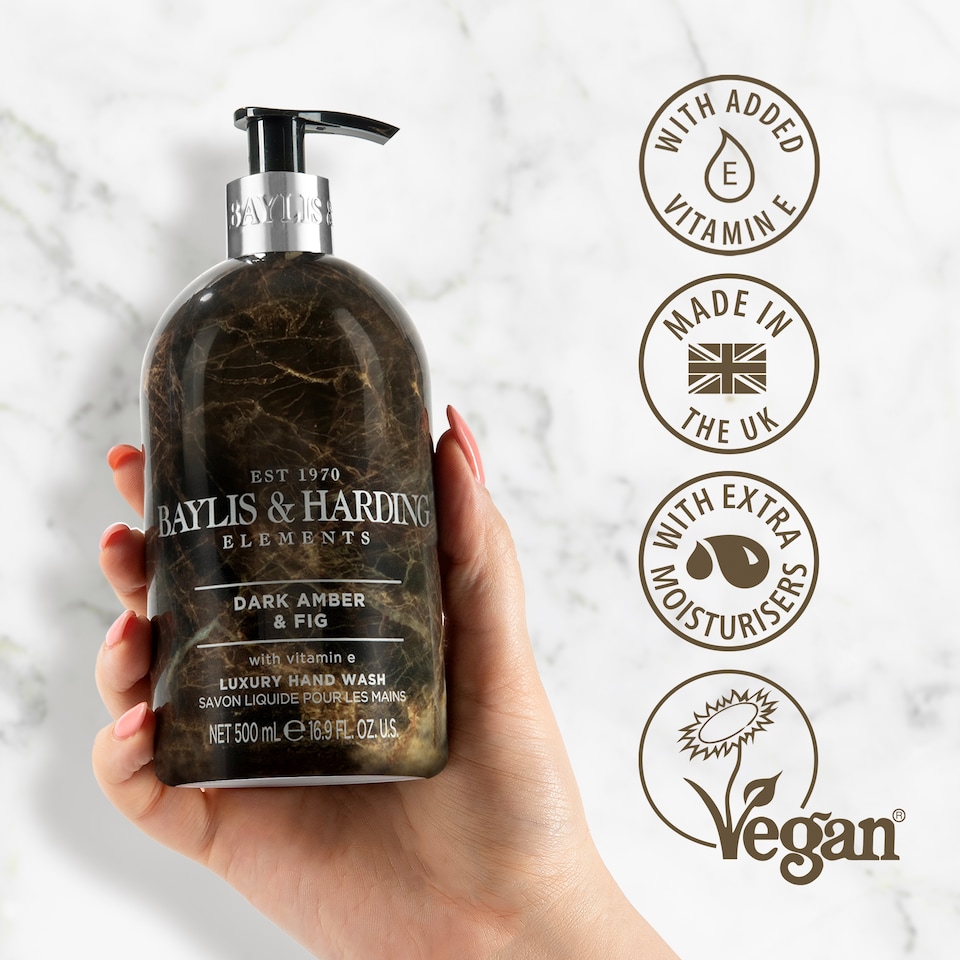image 1 of Baylis & Harding Elements Luxury Hand Wash - Dark Amber & Fig 500ml