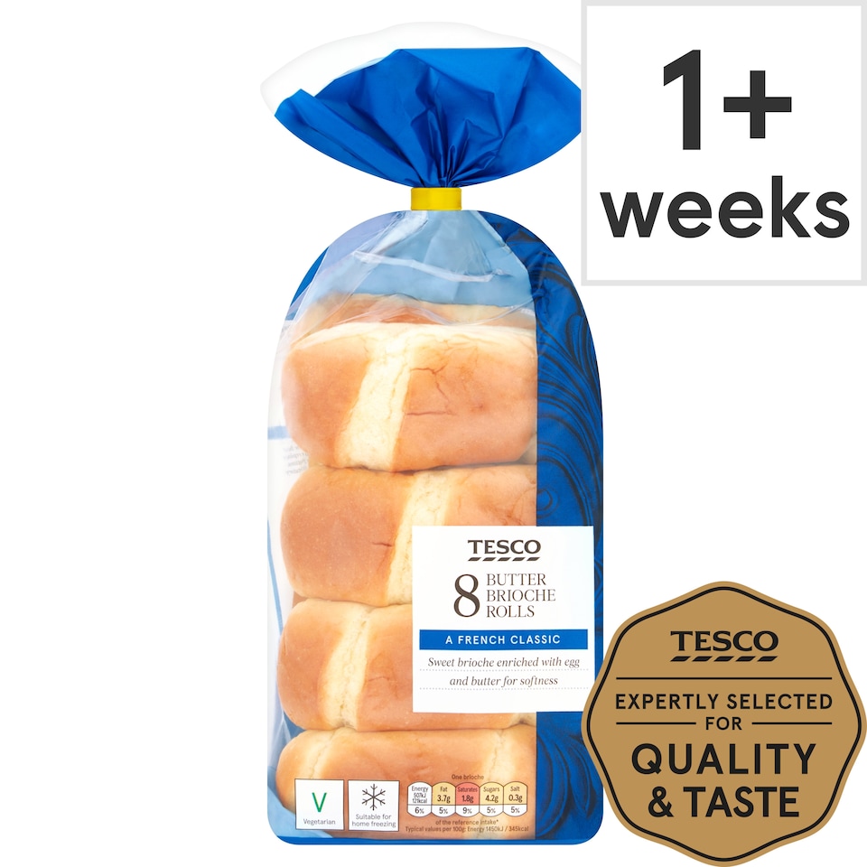 Tesco Butter Brioche Rolls 8 Pack