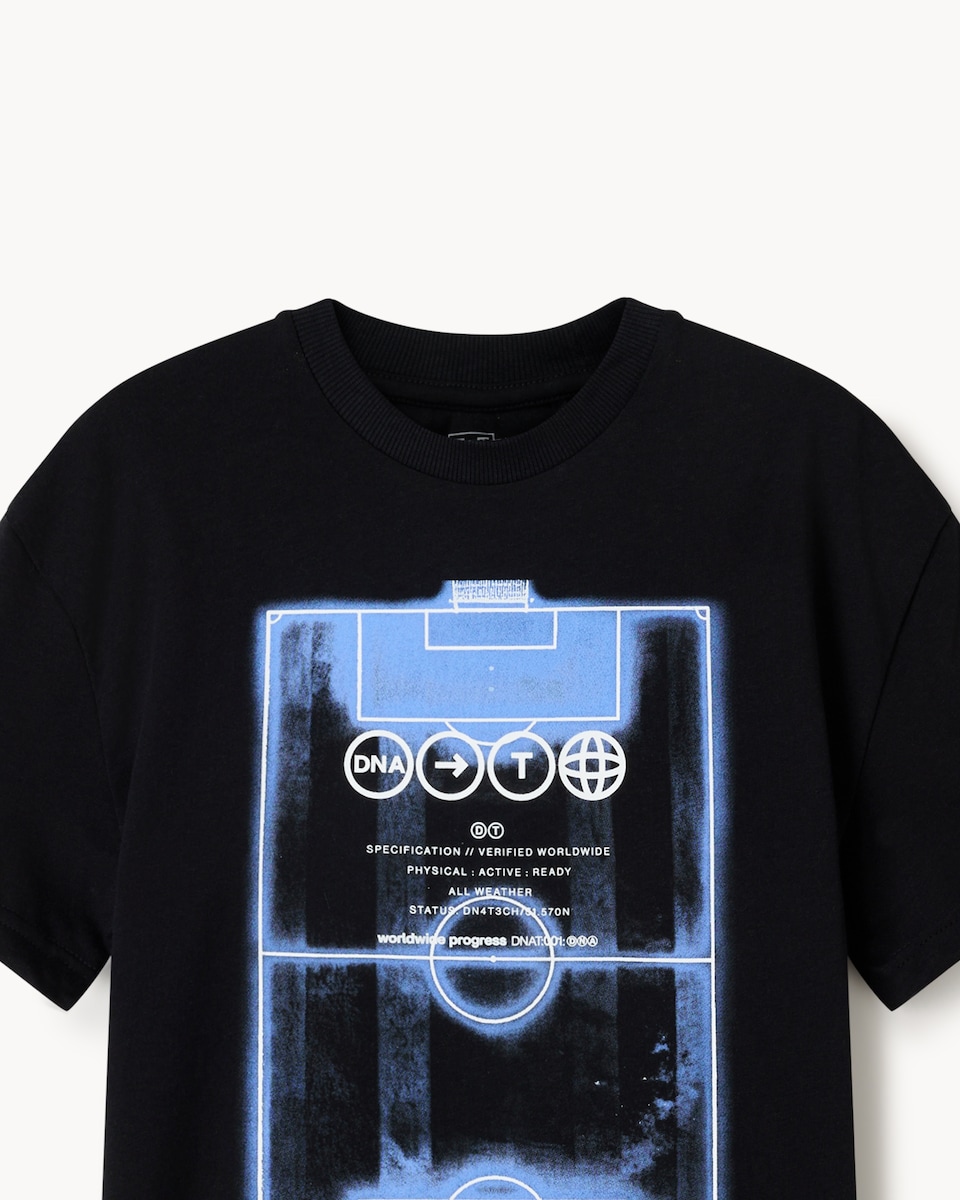 image 1 of F&F Boys Pure Cotton Printed T-Shirt in Black