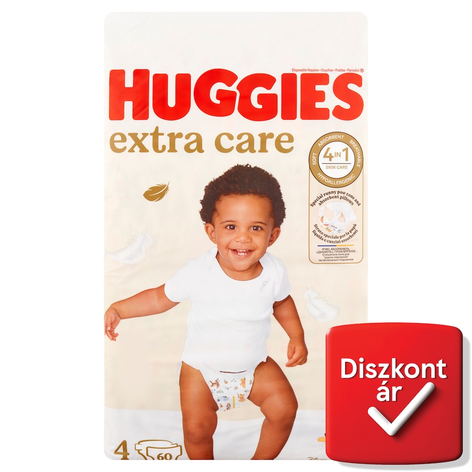 Huggies Extra Care 4, 8-16 kg, nadrágpelenka 60 db  1. kép