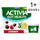 image 1 of Activia Cherry No Added Sugar Fat Free Gut Health Yoghurt Multipack 4x115g