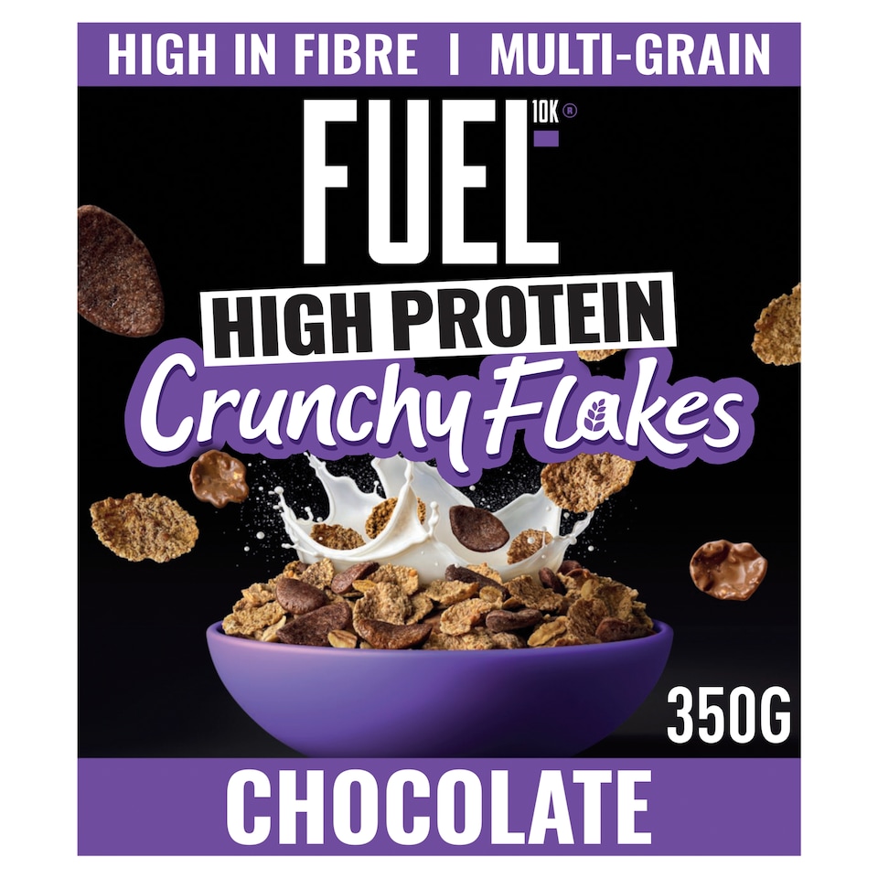 image 1 of FUEL10K Chocolate Multigrain Flakes High Protein Breakfast Cereal 350g