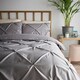 image 3 of Cosmoliving Grey Pintuck Duvet Set Double