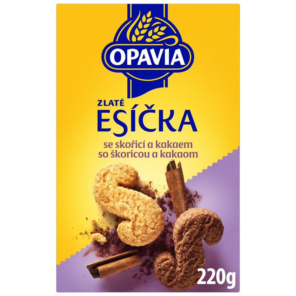 Opavia Zlaté Esíčka Biscuits with Cinnamon and Cocoa 220 g