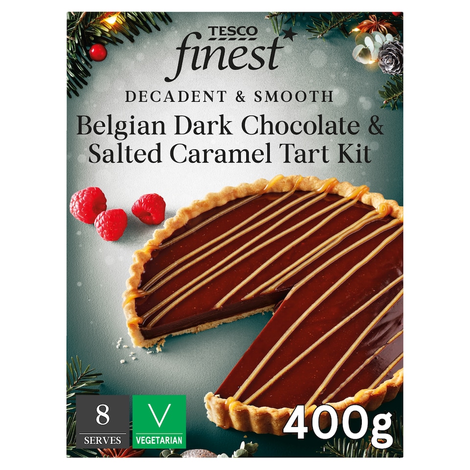 Tesco Finest Belgian Dark Chocolate & Salted Caramel Tart Kit 400g