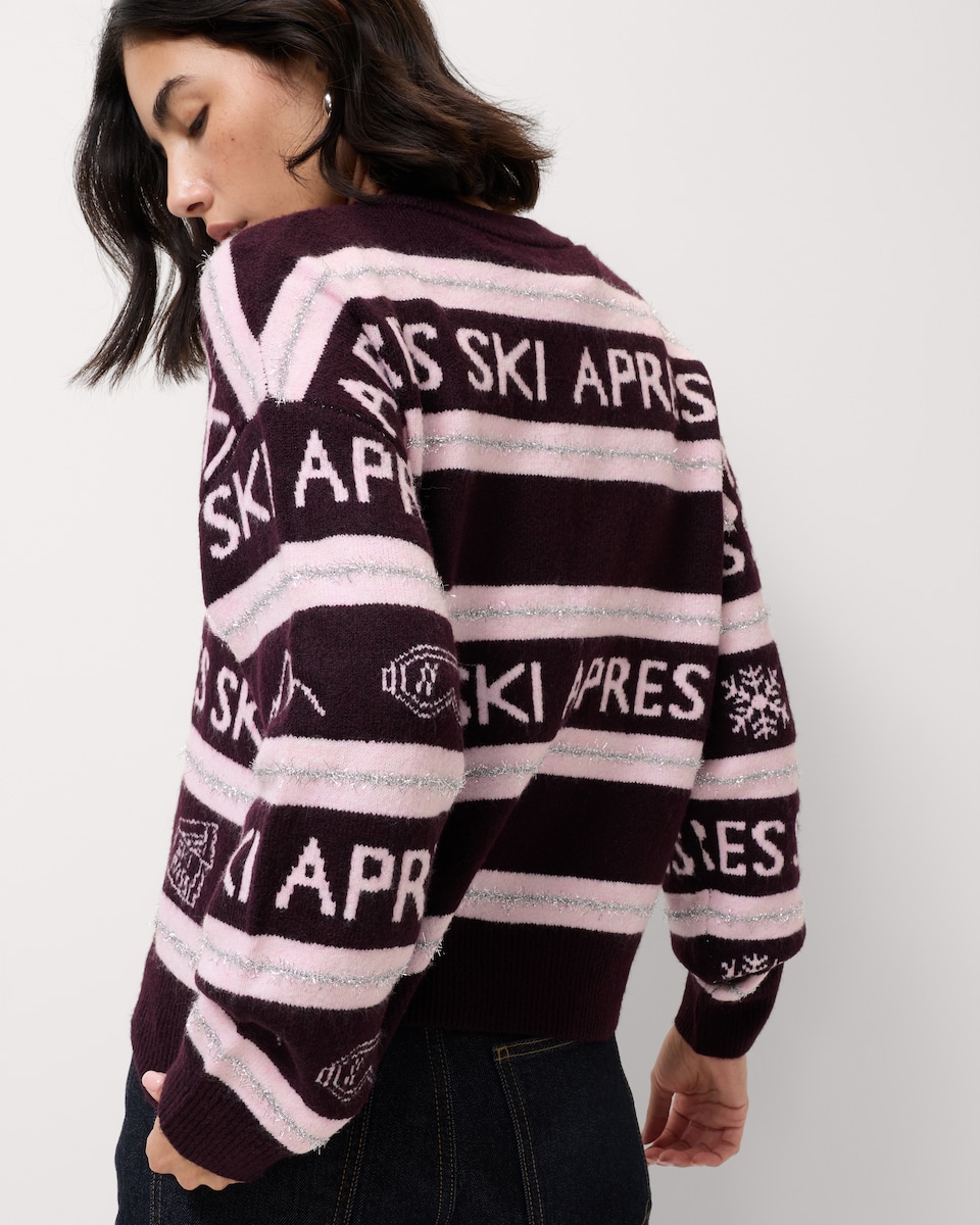 image 1 of F&F Striped Ski Jumper in Pink