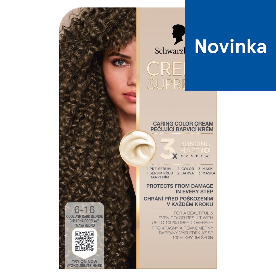 Schwarzkopf Creme Supreme Farba na vlasy 6-16 Chladná popolavo tmavá blond