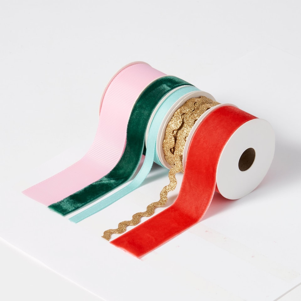 image 1 of Paperchase Christmas 5pk Ribbons 
