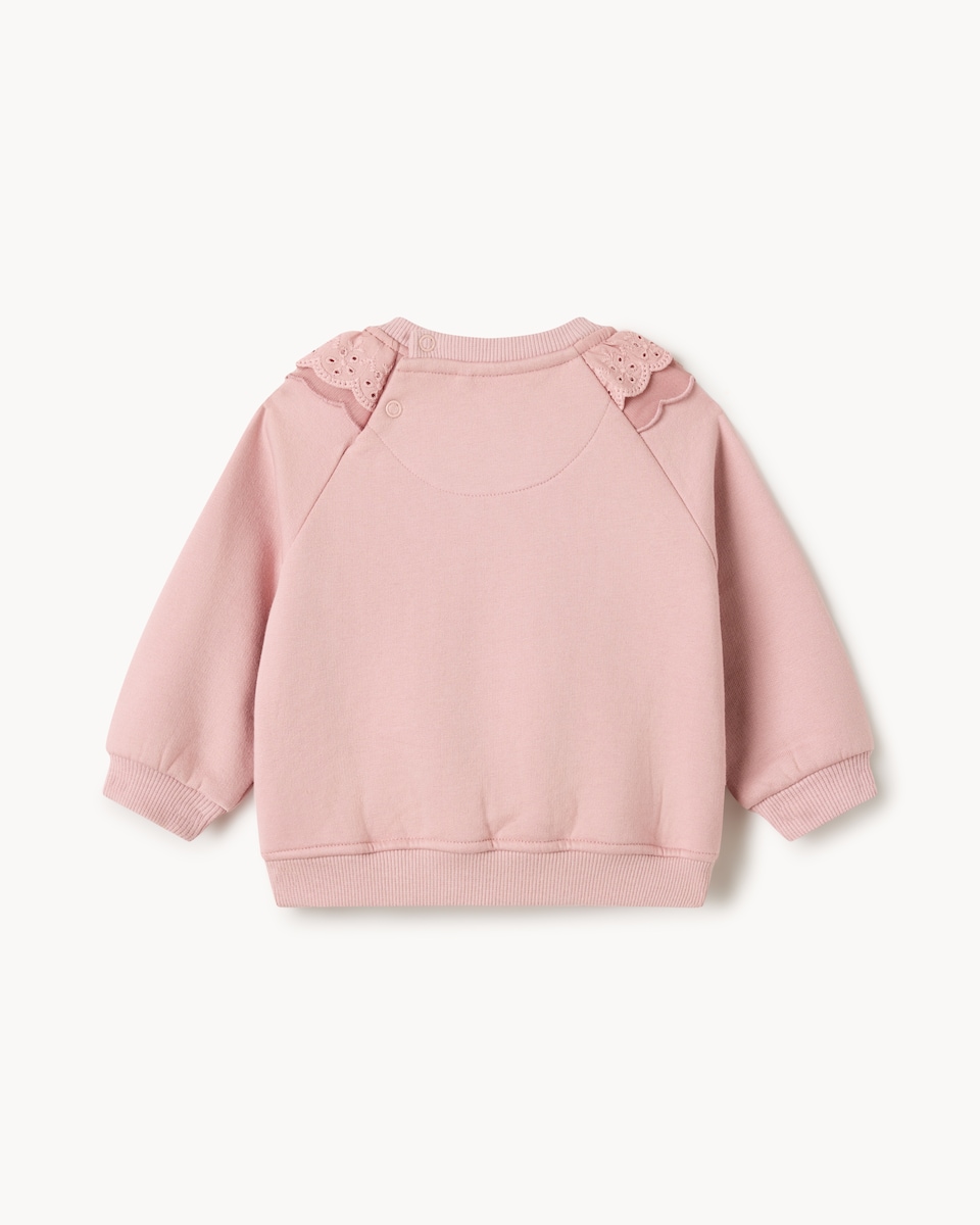 image 1 of F&F Baby Cotton Rich Sweatshirt and Leggings Set in Pink
