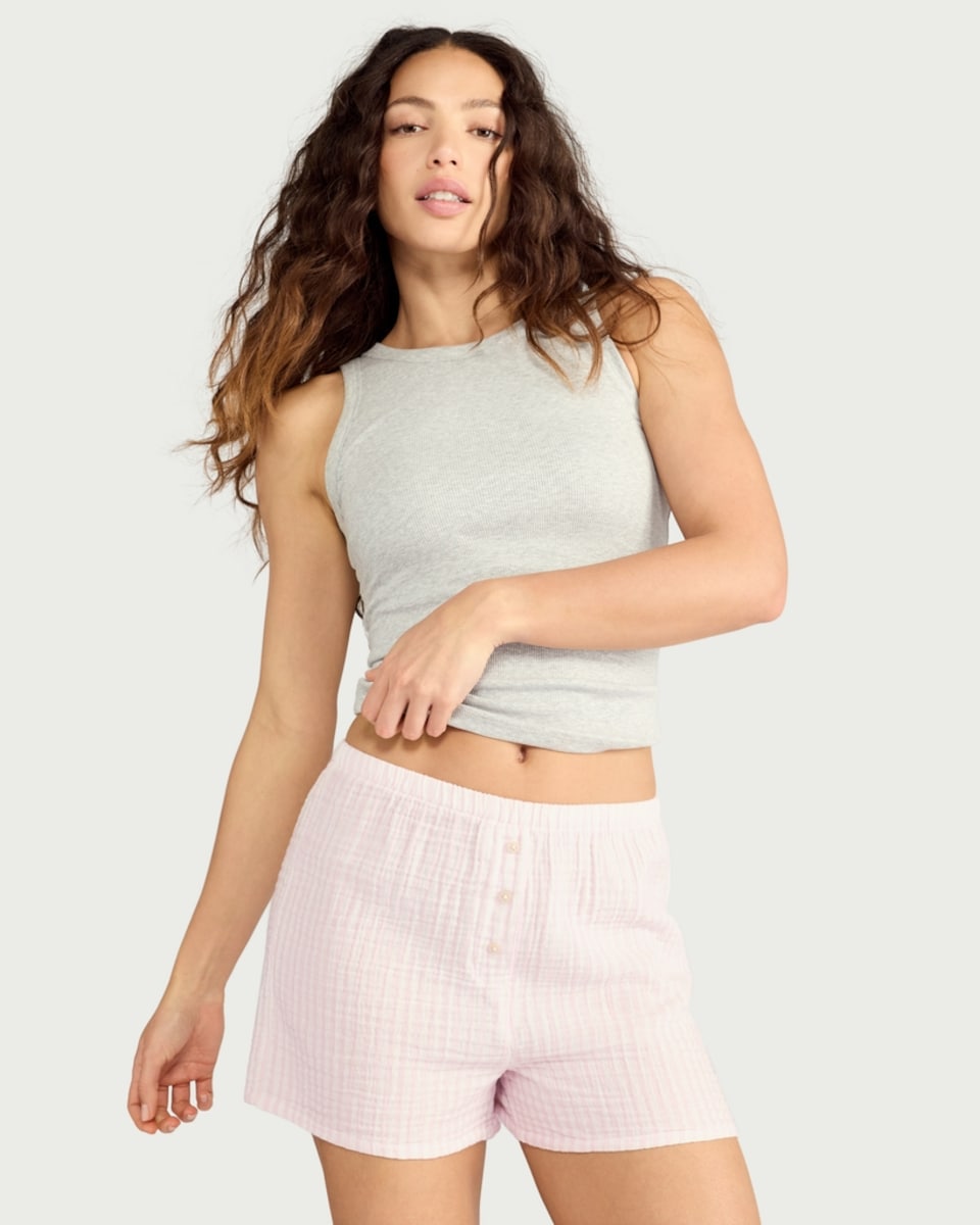 image 1 of F&F 2-Pack Pure Cotton Button Detail Pyjama Shorts in Multi