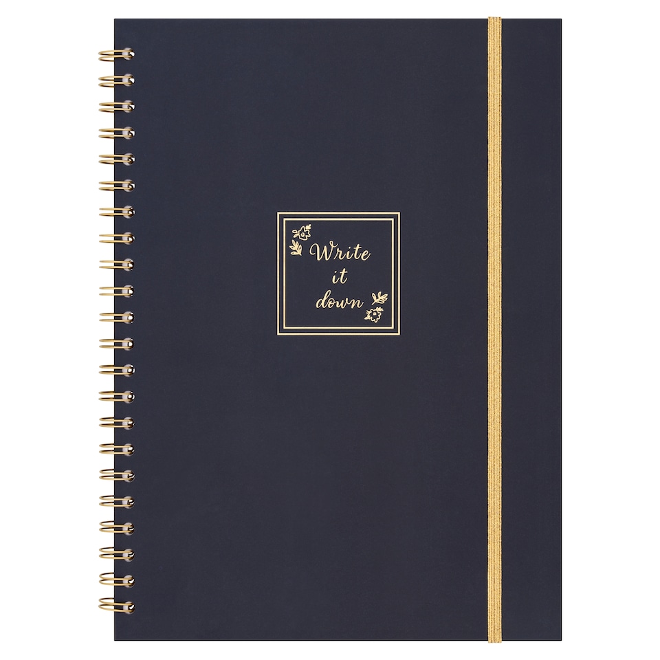 Blue Floral A4 Wiro Notebook