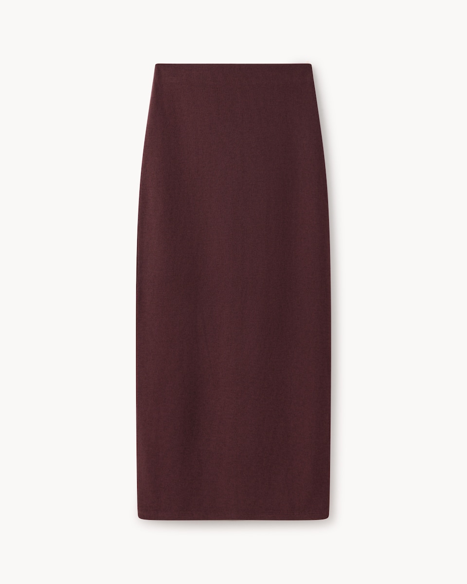 image 1 of F&F Brushed Co-ord Maxi Skirt in Burgundy