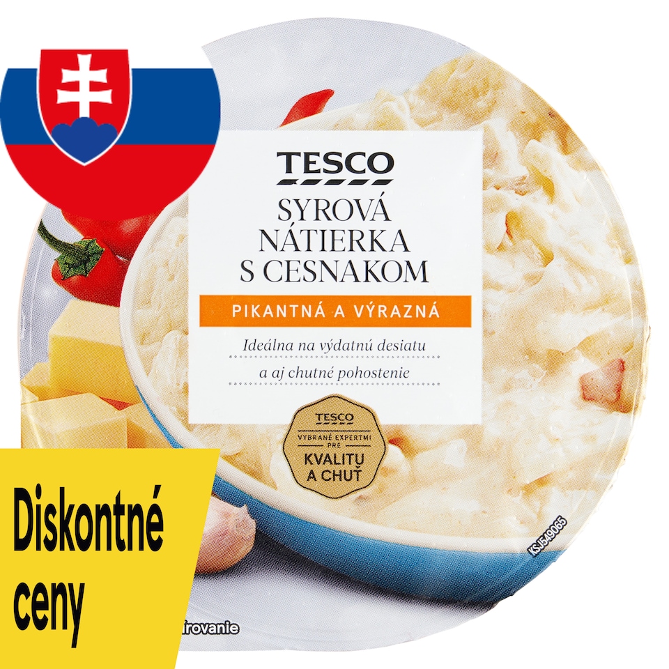 Tesco Syrová nátierka s cesnakom 135 g