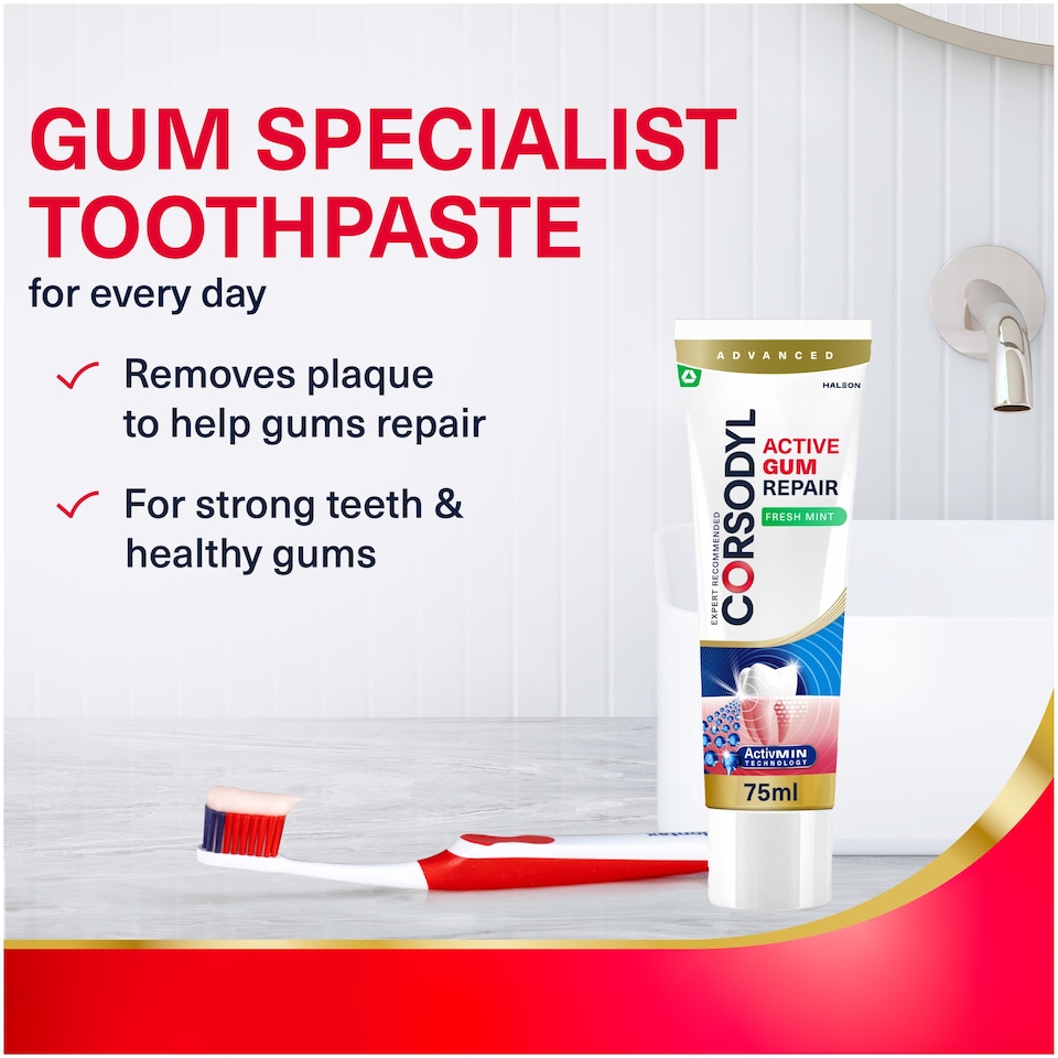 image 1 of Corsodyl Active Gum Repair Toothpaste - Fresh Mint 75ml