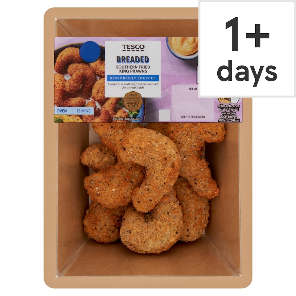 Tesco Breaded Southern Fried King Prawns 200g