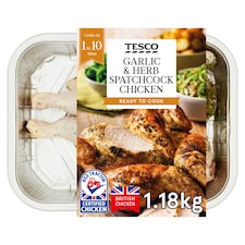 Tesco Garlic & Herb Spatchcock Chicken 1.184Kg