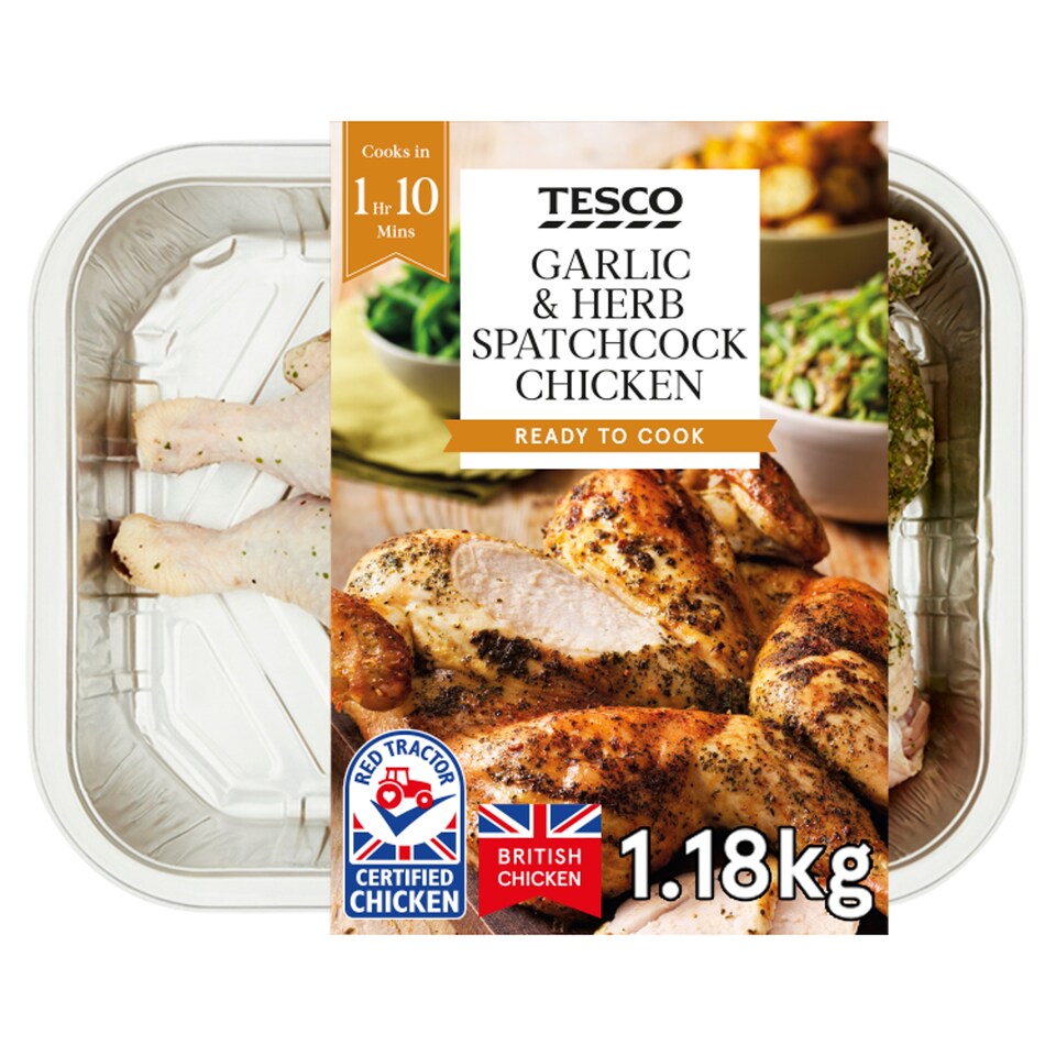 Tesco Garlic & Herb Spatchcock Chicken 1.184Kg