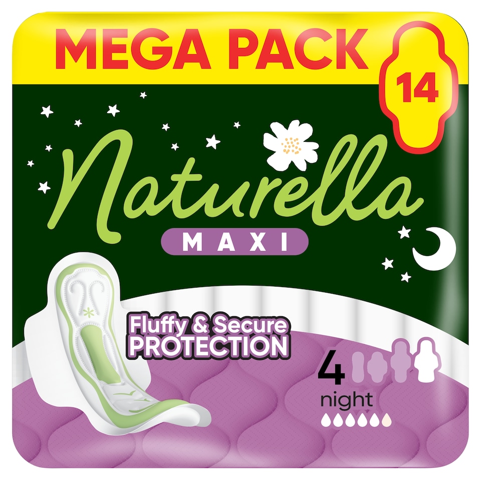 image 1 of Naturella Maxi Night size 4 Pads With Wings, 14