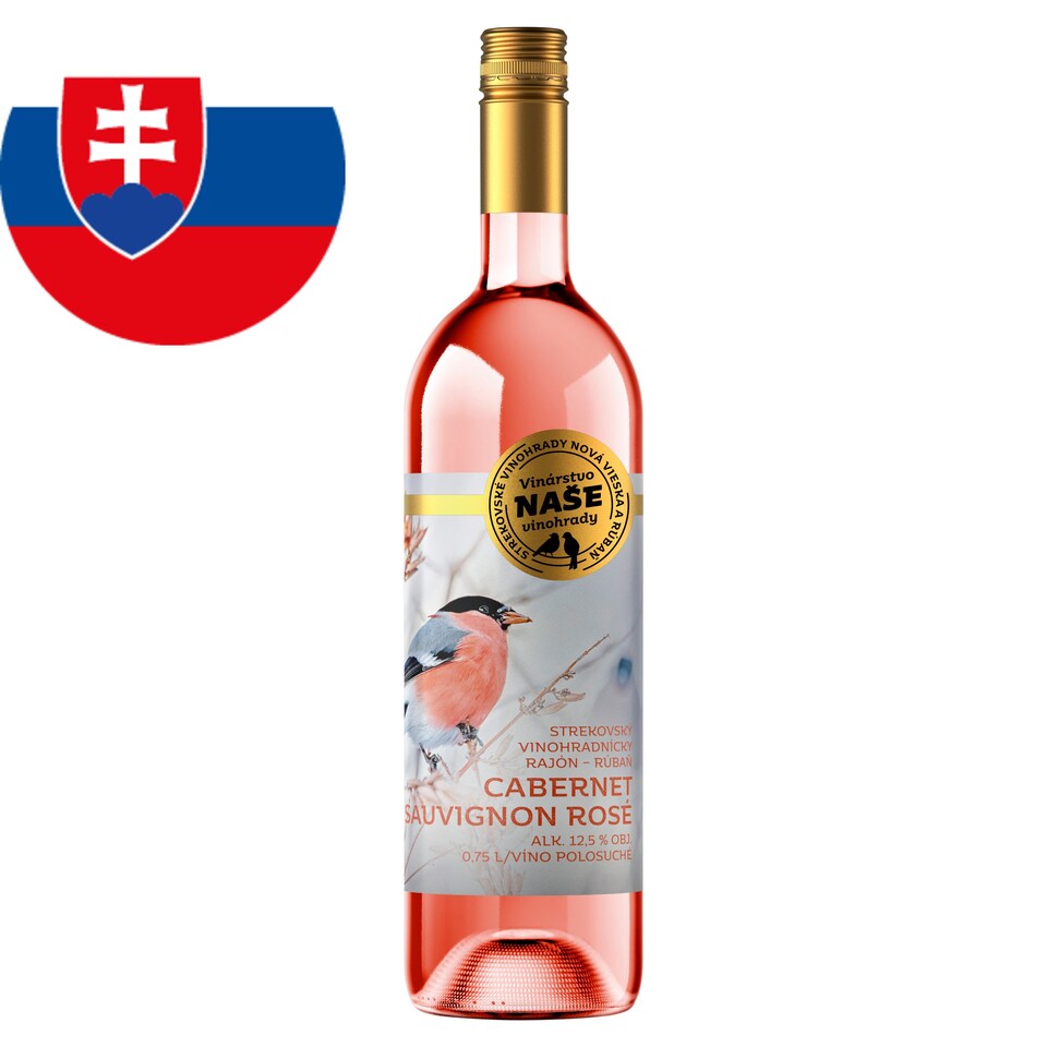 Naše Vinohrady Cabernet Sauvignon Rosé D.S.C. Quality Varietal Semi-Dry Wine 0.75 L