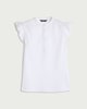 image 4 of F&F Pure Cotton Double Cloth Ruffle Sleeved Blouse in White