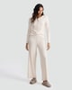 image 2 of Rise by Zara McDermott Ribbed Wide Leg Pyjama Bottoms in Stone