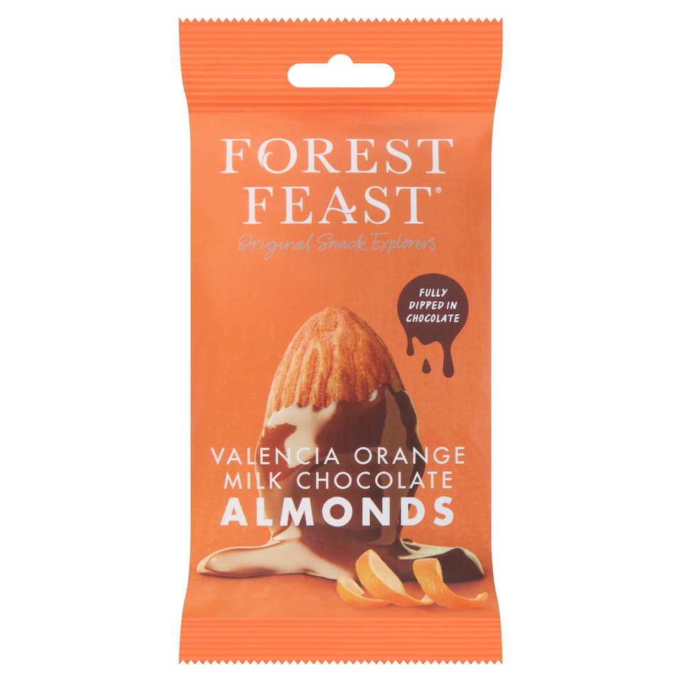Forest Feast Valencia Orange Milk Chocolate Almonds 40g Clip Strip