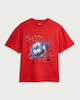 image 4 of F&F Boys Pure Cotton Oversized Football T-Shirt in Red