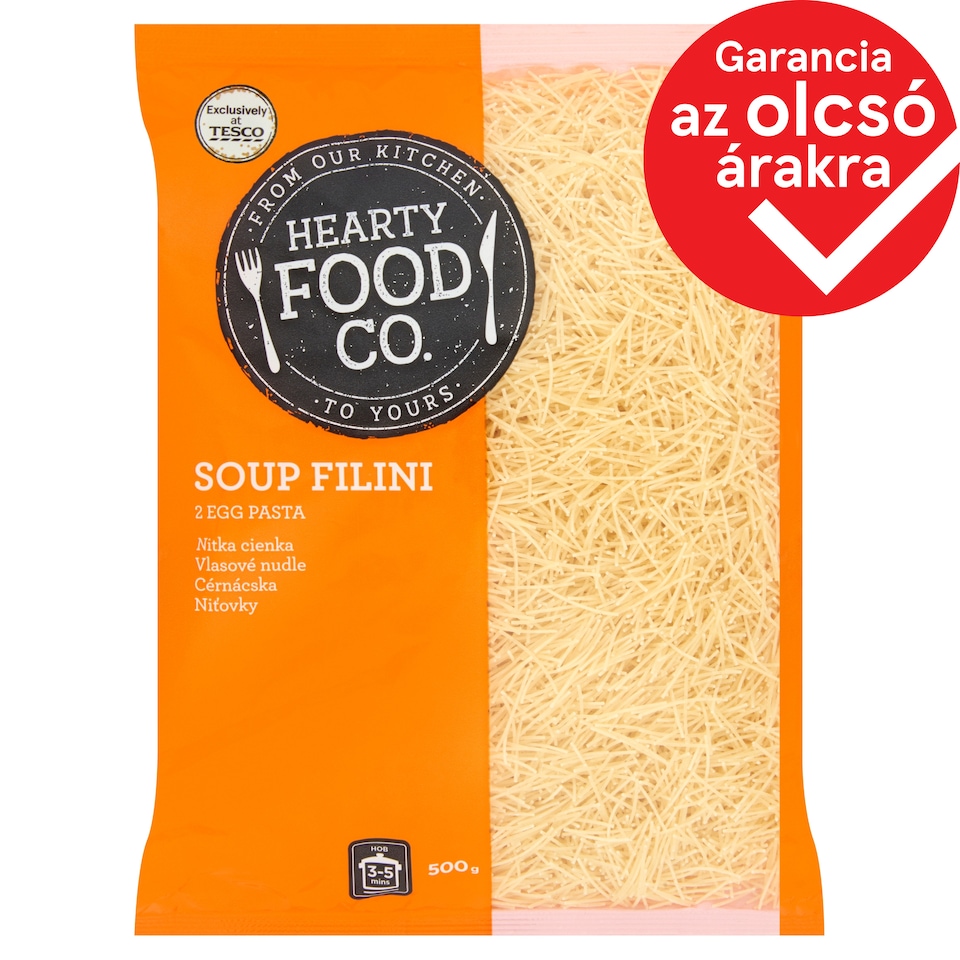 Hearty Food Co. cérnácska 2 tojásos száraztészta 500 g