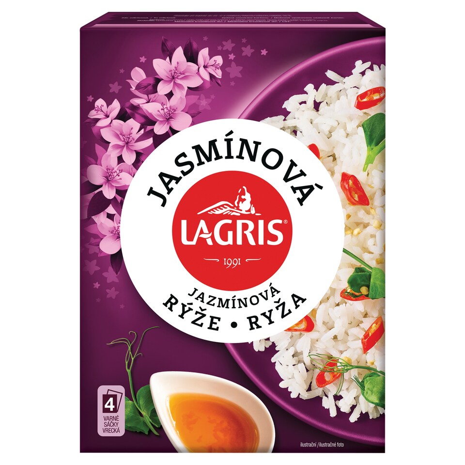 Lagris Ryža jazmínová dlhozrnná lúpaná vo varných vreckách 400 g