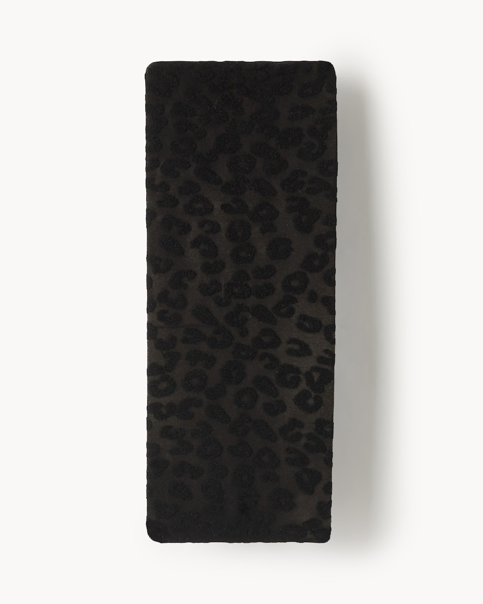 image 1 of F&F Leopard Textured Fashion Tights in Black