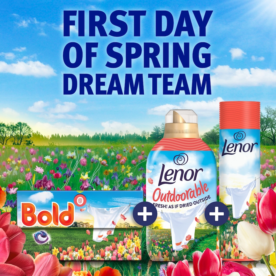 image 1 of Bold Washing Pods First Day of Spring Built in Stain Remover & Lenor Softener 50 washes 985g