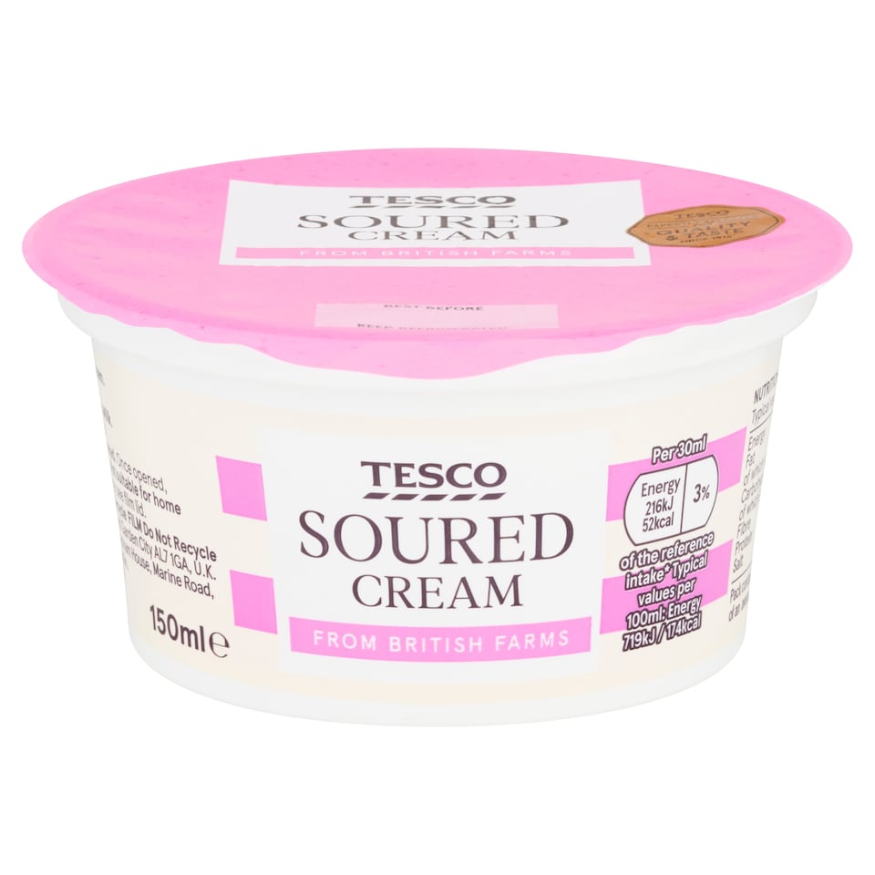Tesco British Soured Cream 150Ml