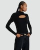 image 1 of F&F Knitted Cut Out Detail Jumper in Black