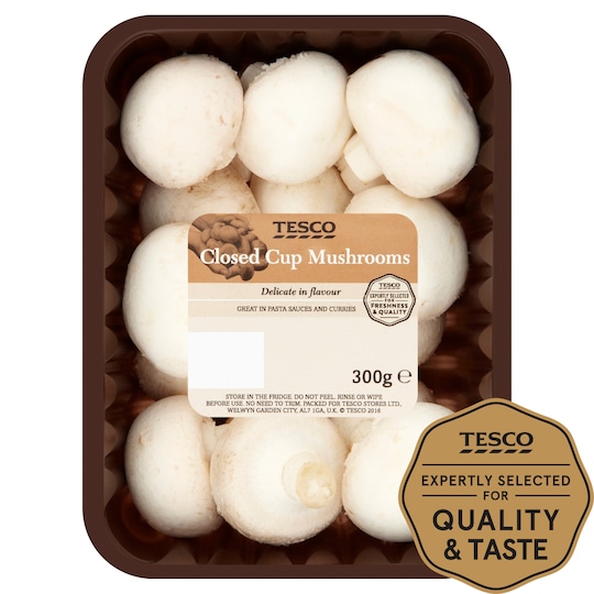 Tesco Closed Cup Mushrooms 300G (C) Tesco Groceries