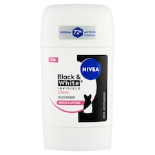 Nivea Black & White Invisible Clear Antiperspirant Stick 50ml