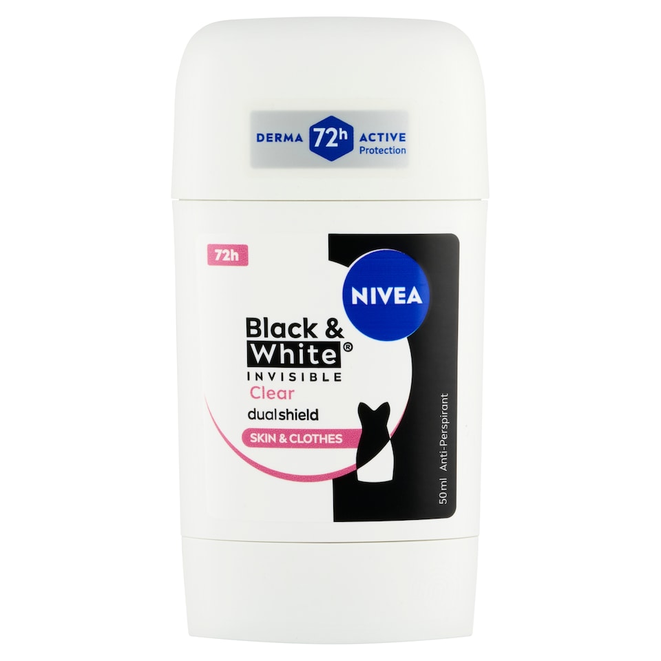 Obrázek 1 pro produkt Nivea Black & White Invisible Clear Tuhý antiperspirant 50ml